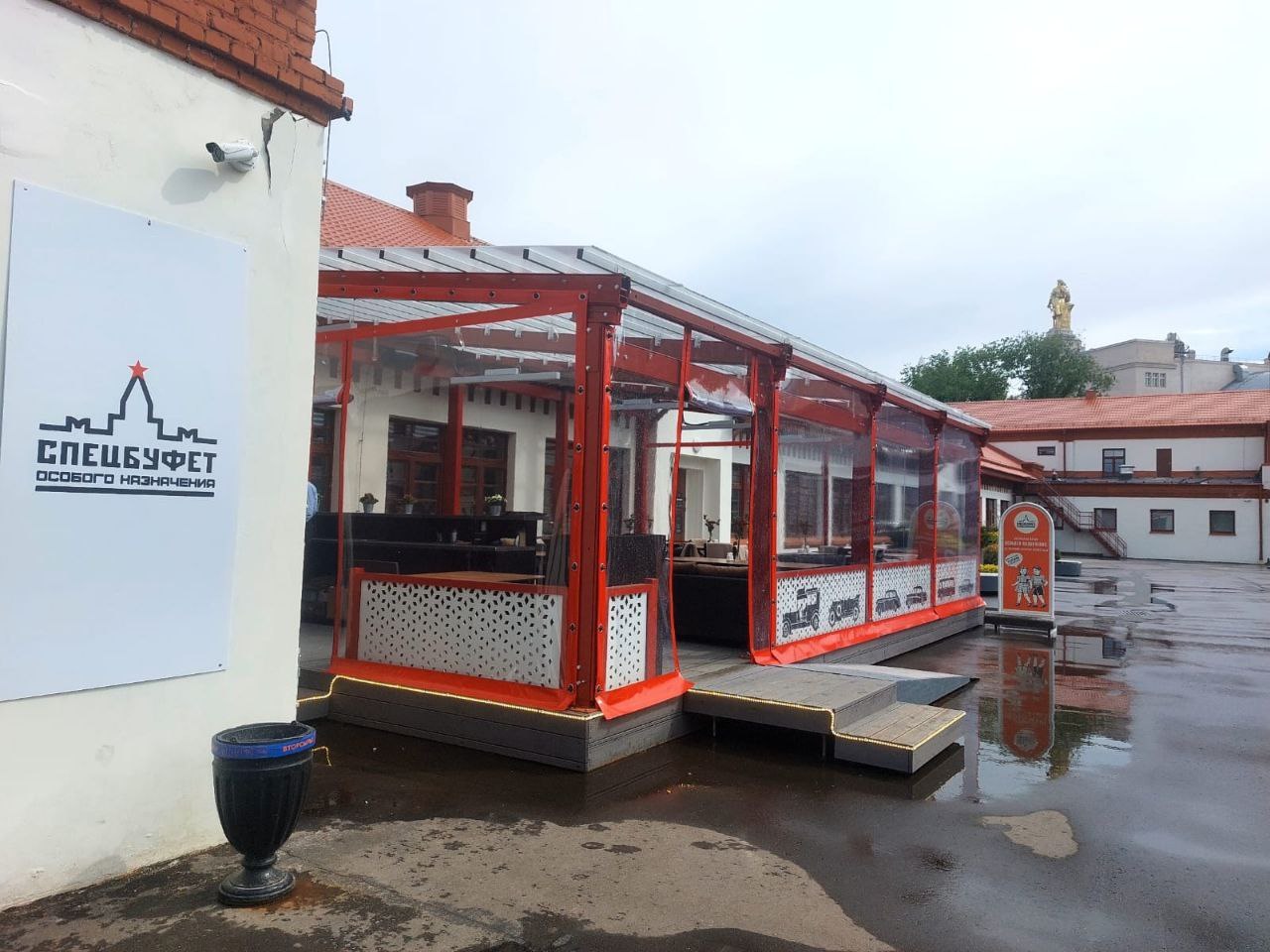 ПВХ шторы для летней террасы кафе в Кирове